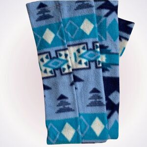 Happy World Clothing HWC light blue Aztec print fleece leg warmers | Sz OS